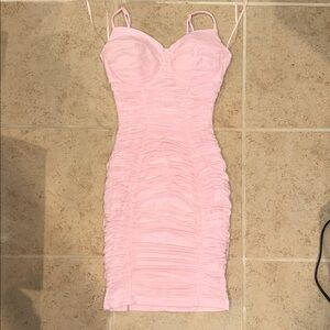 Windsor Light Pink Ruched Mini Dress